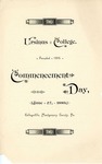 1889 Ursinus College Commencement Program