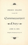 1894 Ursinus College Commencement Program