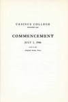 1946 Ursinus College Commencement Program
