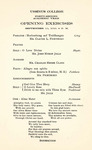 1911 Ursinus College Academic Convocation Program
