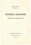 1926 Ursinus College Academic Convocation Program