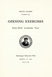 1932 Ursinus College Academic Convocation Program