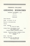 1934 Ursinus College Academic Convocation Program