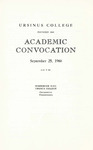 1960 Ursinus College Academic Convocation Program