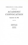 1962 Ursinus College Academic Convocation Program