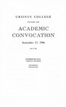 1966 Ursinus College Academic Convocation Program