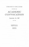 1967 Ursinus College Academic Convocation Program