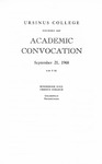 1968 Ursinus College Academic Convocation Program