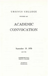 1970 Ursinus College Academic Convocation Program
