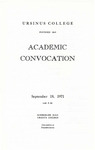 1971 Ursinus College Academic Convocation Program