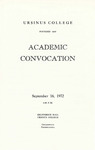 1972 Ursinus College Academic Convocation Program