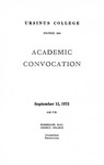 1973 Ursinus College Academic Convocation Program
