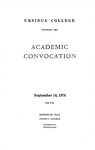 1974 Ursinus College Academic Convocation Program