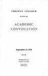 1976 Ursinus College Academic Convocation Program