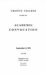 1978 Ursinus College Academic Convocation Program