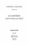 1981 Ursinus College Academic Convocation Program