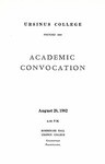 1982 Ursinus College Academic Convocation Program