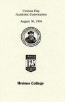 1994 Ursinus College Academic Convocation Program