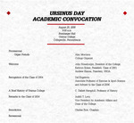2000 Ursinus College Academic Convocation Program