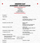 2001 Ursinus College Academic Convocation Program by Ursinus College