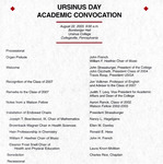 2003 Ursinus College Academic Convocation Program by Ursinus College