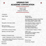2004 Ursinus College Academic Convocation Program