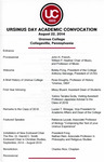 2014 Ursinus College Academic Convocation Program