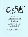 Ursinus College Celebration of Student Achievement (CoSA) Schedule of Events, 2008
