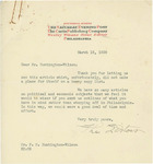 Letter From Wesley W. Stout to Francis Mairs Huntington-Wilson, March 16, 1938 by Wesley W. Stout