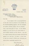 Letter From Wilbur Cross to Francis Mairs Huntington-Wilson, November 19, 1917