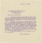 Letter From Francis Mairs Huntington-Wilson to Robert Lansing, January 4, 1918