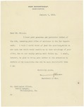 Letter From Newton D. Baker to Francis Mairs Huntington-Wilson, January 8, 1918
