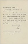 Letter From Edward M. House to Francis Mairs Huntington-Wilson, January 10, 1918