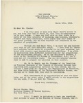 Letter From Francis Mairs Huntington-Wilson to Walter Clarke, March 19, 1918 by Francis Mairs Huntington-Wilson