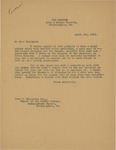 Letter From Francis Mairs Huntington-Wilson to John J. Spurgeon, April 6, 1918