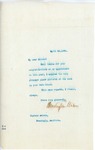 Letter From Francis Mairs Huntington-Wilson to Captain Meinke, April 22, 1909