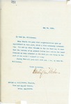 Letter From Francis Mairs Huntington-Wilson to Adolph A. Williamson, May 30, 1909