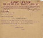 Telegram From Clarence Sears Kates to Francis Mairs Huntington-Wilson, February 16, 1913 by Clarence Sears Kates