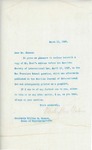 Letter From Francis Mairs Huntington-Wilson to William M. Howard, March 11, 1909 by Francis Mairs Huntington-Wilson