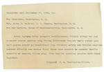Telegram From Francis Mairs Huntington-Wilson to Franklin D. Roosevelt, Alben W. Barkley and Sam Rayburn, September 27, 1940