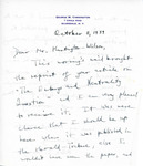 Letter From Sallie C. Carrington to Francis Mairs Huntington-Wilson, October 11, 1939