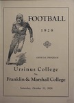 Ursinus College Official Football Program, Saturday, October 13, 1928