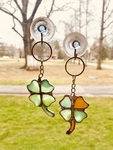 Glass Clovers in Window by IDS-110 Students