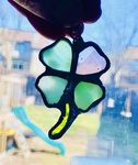 Light Shining Through Finished Glass Clover by IDS-110 Students