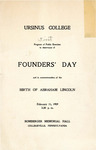 1909 Ursinus College Founders' Day Program