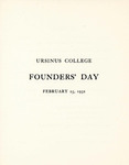 1932 Ursinus College Founders' Day Program