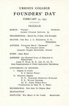 1933 Ursinus College Founders' Day Program by Ursinus College