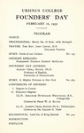1939 Ursinus College Founders' Day Program by Ursinus College