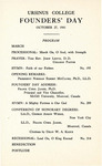 1941 Ursinus College Founders' Day Program