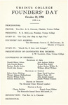 1950 Ursinus College Founders' Day Program